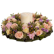 Pastel Wreath and Candle
